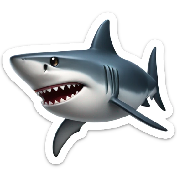 Shark with a top hat sticker