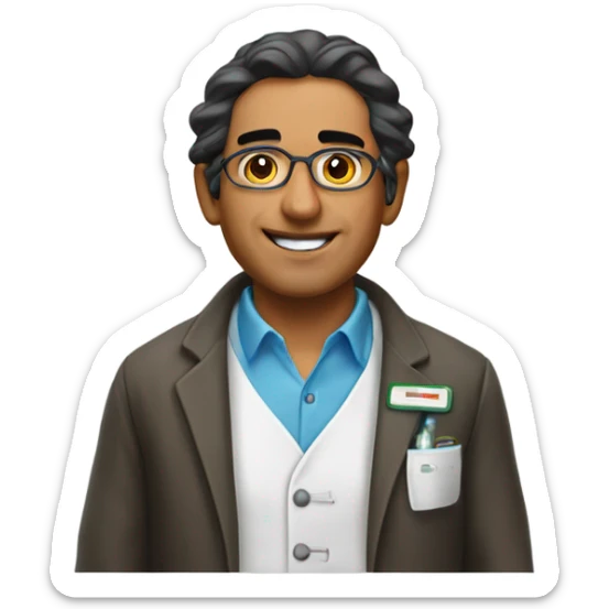Less cartoon more real image of Mexican American chemist make it look like a real photo not an emoji sticker
