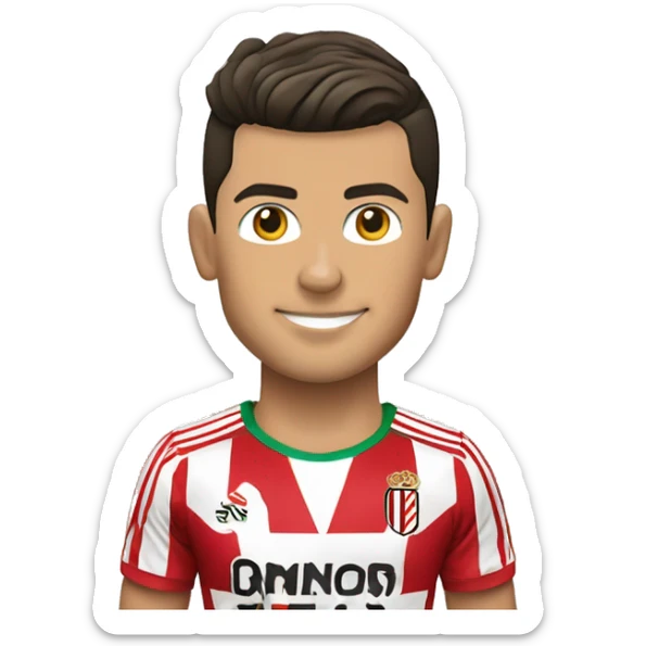 cristiano ronaldo moreno con la camiseta del athletic club de bilbao sticker