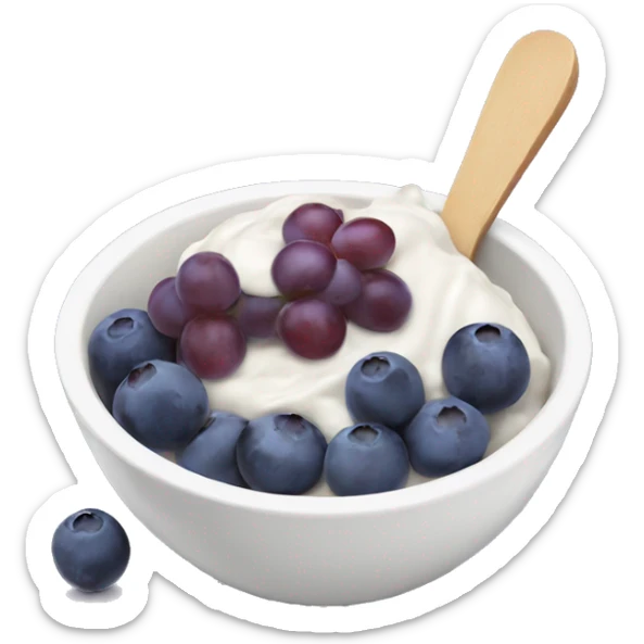 yoghurt bowl with grapes and blueberries sticker