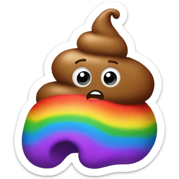 Rainbow poop sticker