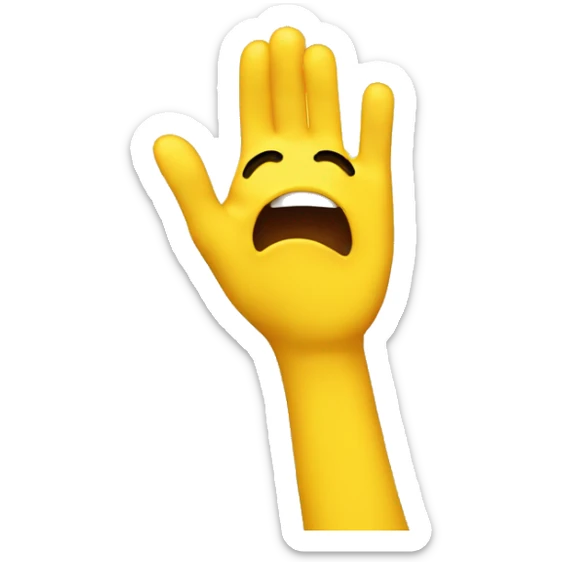 a hand emoji wiping sweat off of a yellow face emoji with an exhausted expression sticker