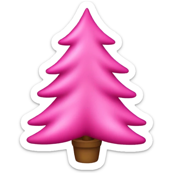Pink Christmas tree sticker