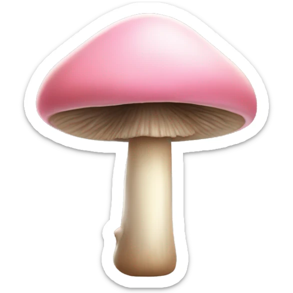 A skin coloured mushroom with a pinkish hood that looks like one sleek pole sticker