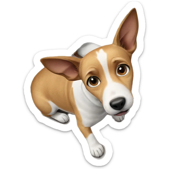 dog on couch from above sticker