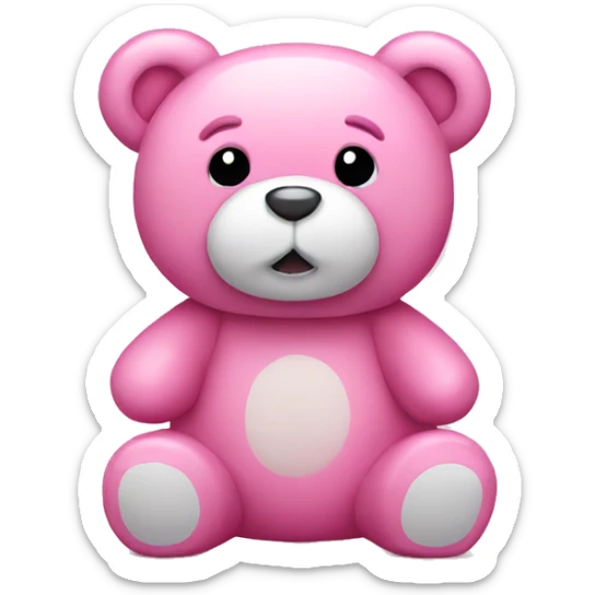 Pink teddy bear sticker