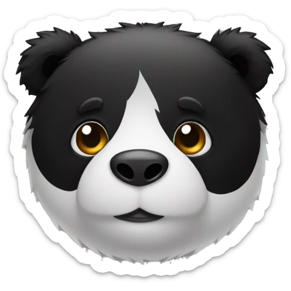 Panda black fur  sticker