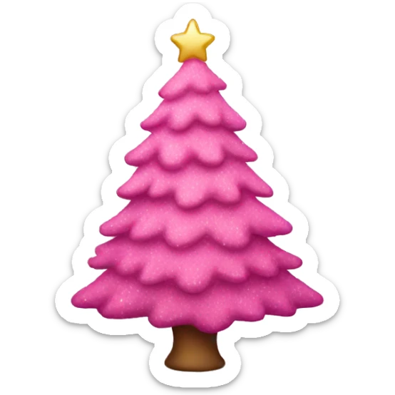 Pink Christmas tree sticker