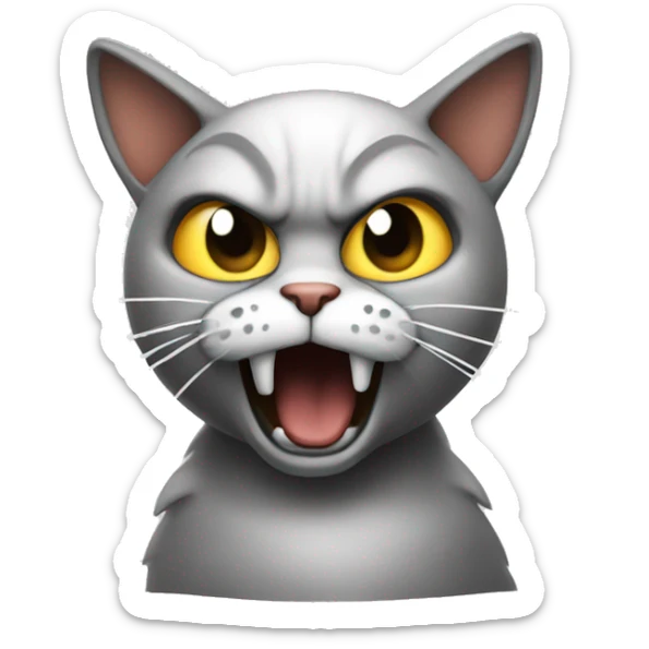 angry cat saying cuss words with steam coming out of ears sticker