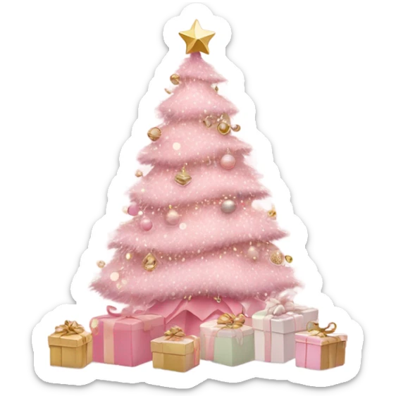 pink christmas sticker