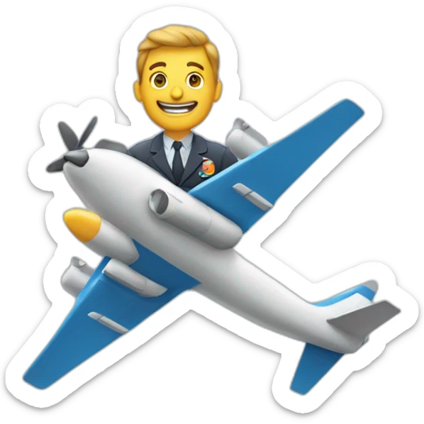 Un monsieur qui porte un avion sur sa tete sticker