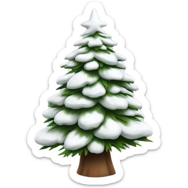  actual white fir christmas tree isolated.  sticker