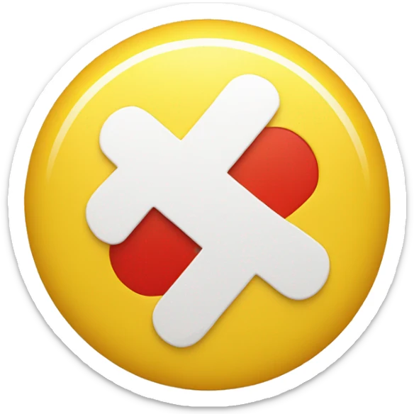 iphone curly loop emoji in yellow color with red cross mark emoji in the middle sticker