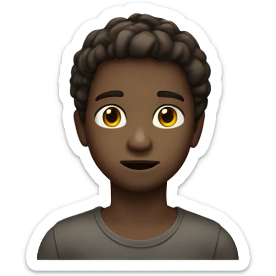 human boy  12 years dark bron eyes straight hair  little witte skin sticker