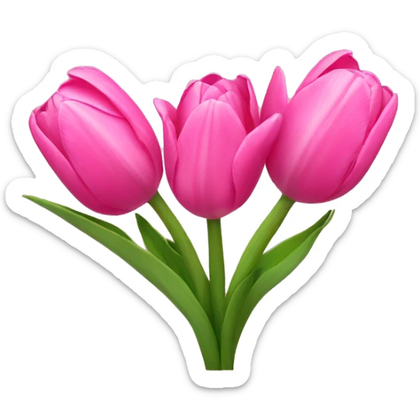 Pink tulips with a bow sticker