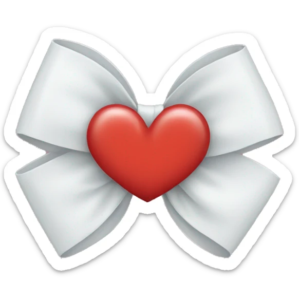 Heart bow sticker