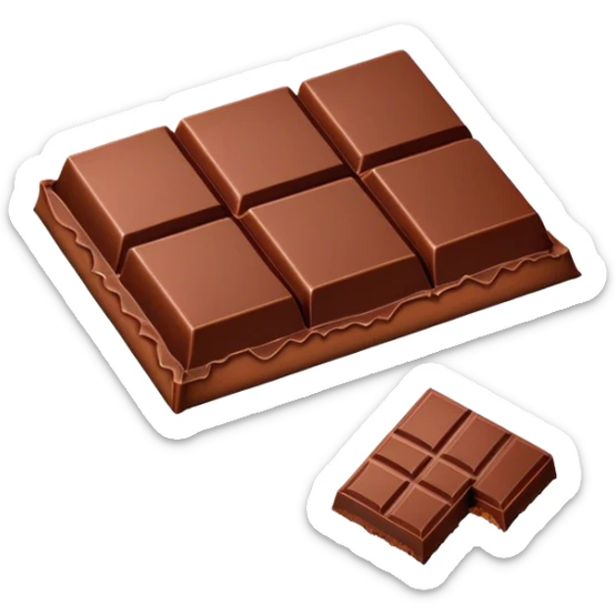 Cartoon-style emoji of a partially unwrapped chocolate bar with a red wrapper and square-segmented brown chocolate sticker