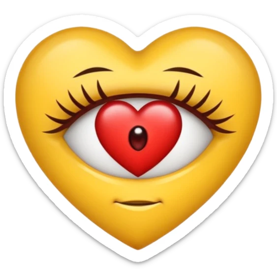 Cara amarilla con corazones en Los ojos y las megillas Rojas sticker