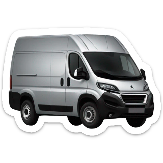 Peugeot boxer als van in silber mit zwei schwarzen Fenstern auf der rechten seite  sticker