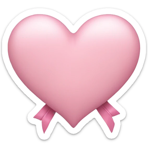 Light pink heart with bow  sticker