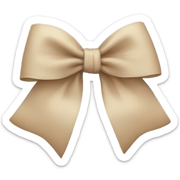Beige bow sticker