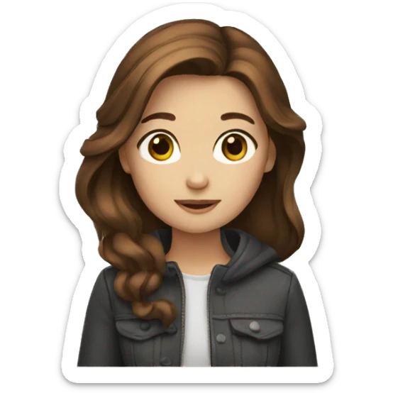 girl with brown hair sticker
