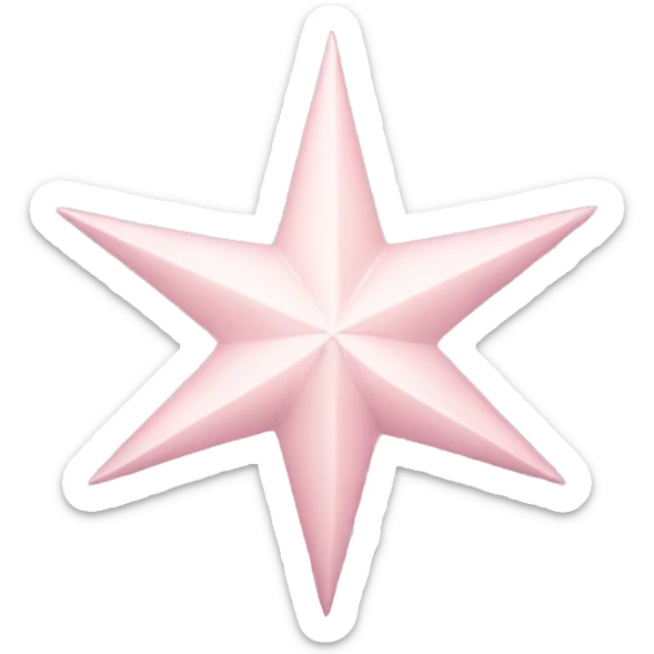 pale pink christmas star sticker