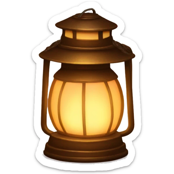 A lantern glowing softly with a warm, golden light sticker