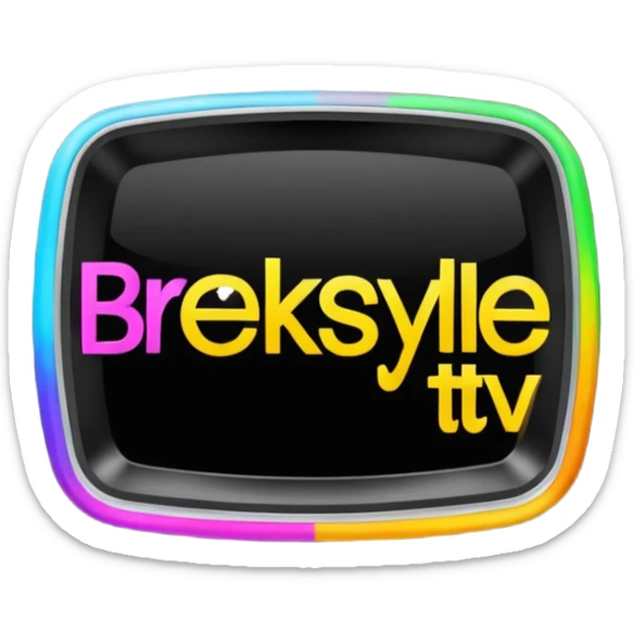 un gif texte qui défile  "BREAKSTYLEZ TV"  change de couleur sur fond noir sticker