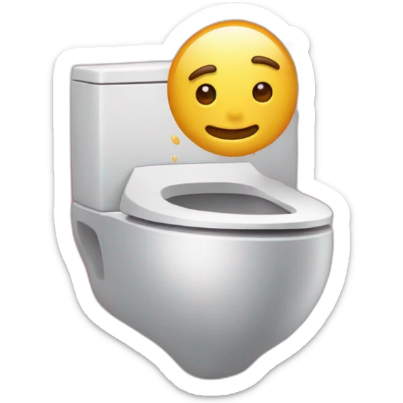 Un mec qui est sur les toilettes et qui fait un pouce sticker