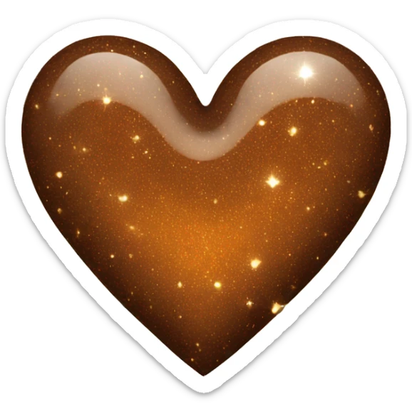 sparkly brown heart sticker