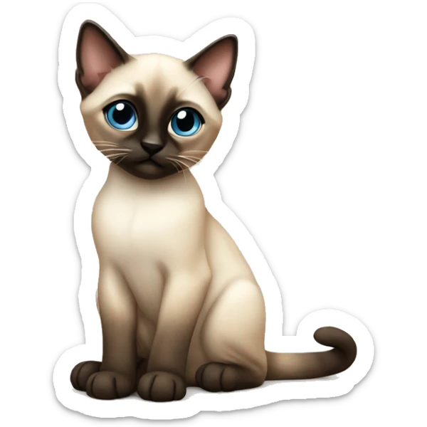 Siamese kitten sitting sticker