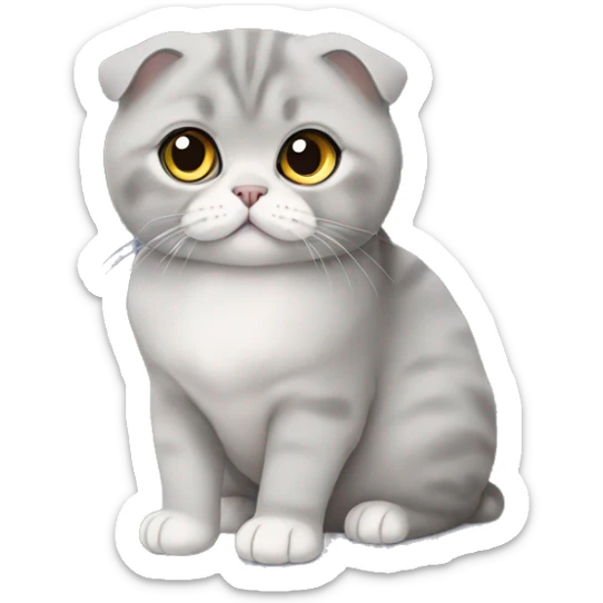 Gray Scottish fold sitting sticker