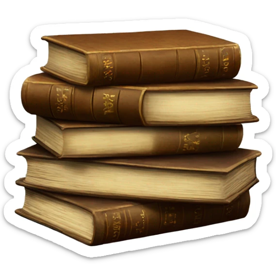Stack of antique books  sticker