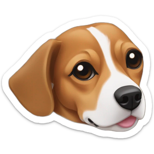 older beagle jack russell mix dog laying in pile of leaves sticker