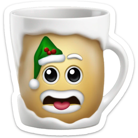 Weihnachtspunsch in Keramiktasse ohne Gesicht mit weihnachtsmotiv  sticker