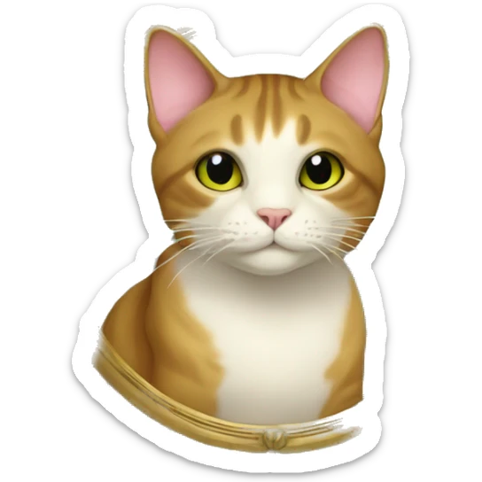 cat style dans un cadre art-nouveau complet qui fait le tour du chatrès travaillé sticker