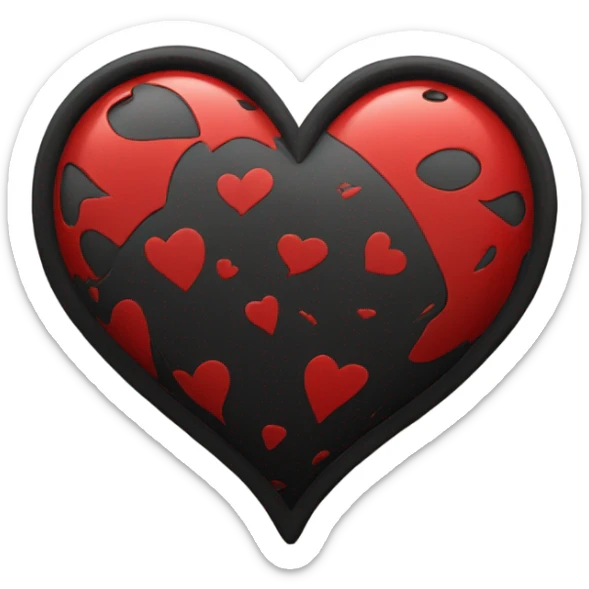 Red & black heart  sticker
