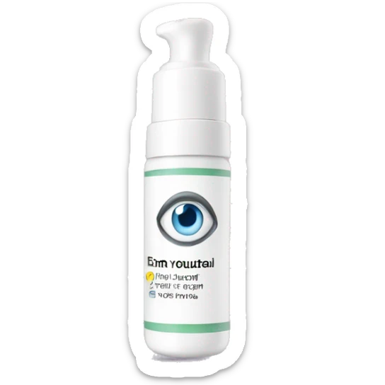 eye cream bottle with label sticker