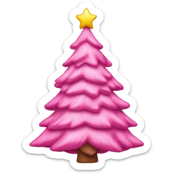 Pink Christmas tree sticker