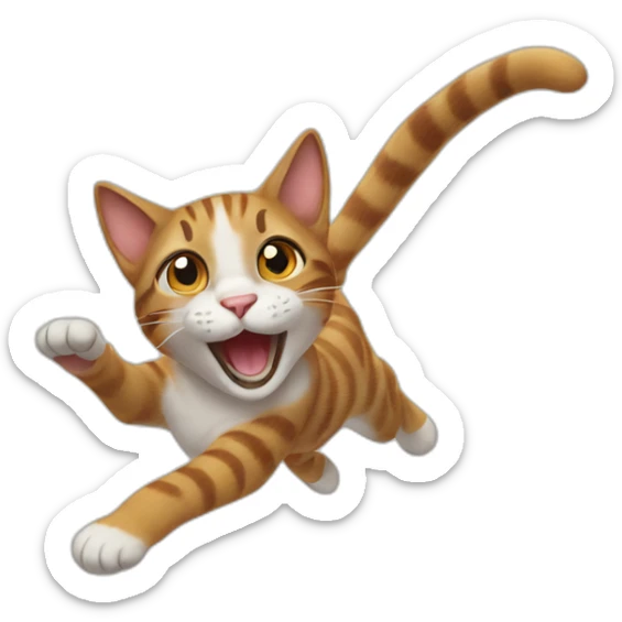 jumping cat sticker