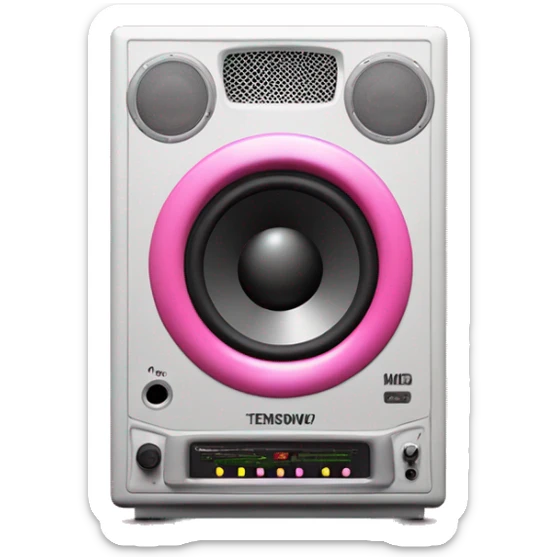 recording studio monitor with 2 woofersc, pink colour  sticker