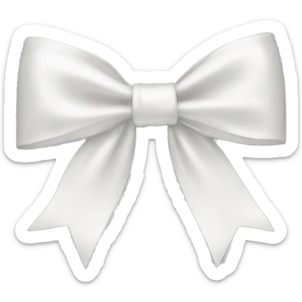 white satin bow sticker
