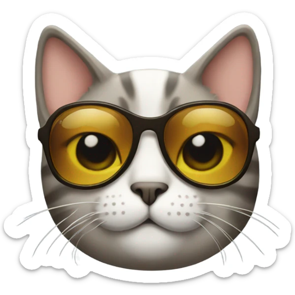 Cat with sunglasses sticker