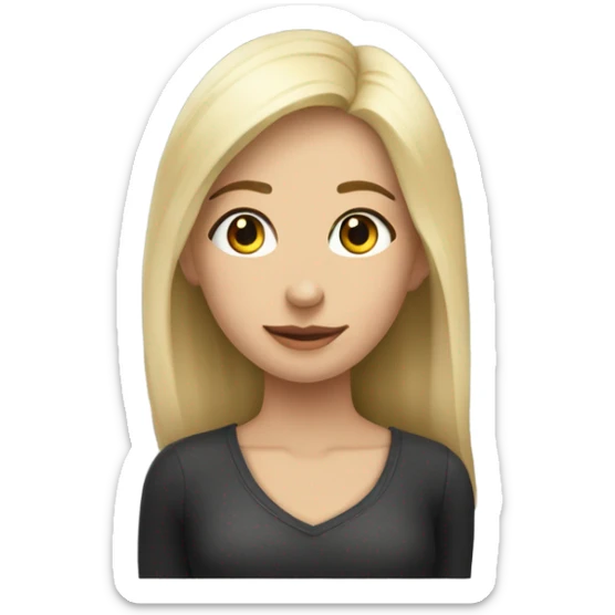девушка с длинными черными волосами   sticker