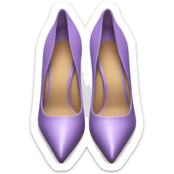 Realistic top view of a pair of lavender pointed toe stiletto high heel shoes. sticker