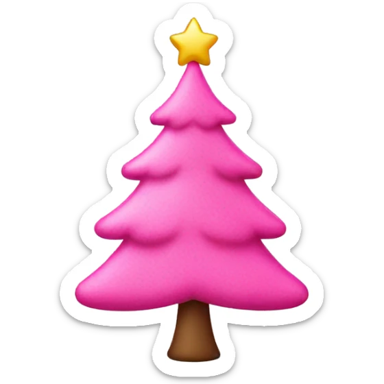 Pink Christmas tree sticker