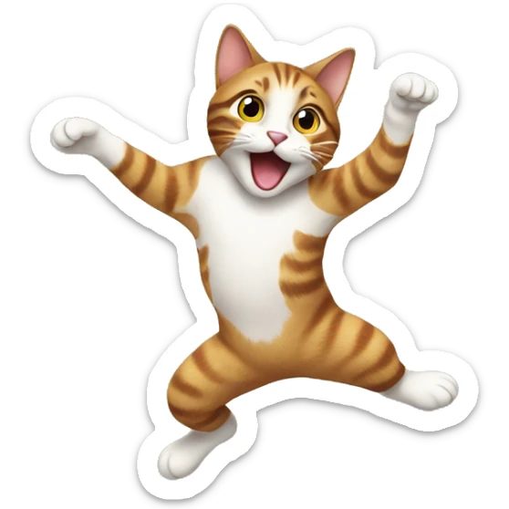 cat jumping  sticker