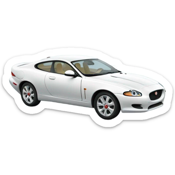 An elegant car jaguar crossing the finish line, with a touch of shine and class. sticker