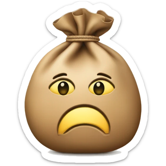 money bag with stars sign in the middle. Mimics the apple money bag emoji sticker